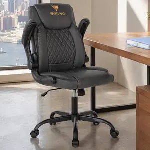 Home Office Desk Chair, Adjustable Height Leather Office Chair, Grey | Computer Chair 90°-105° Tilt, Adjustable Tilt Tension, 300lbs Swivel Computer Chair for Home Office & Gaming Home Office Desk Chair, Adjustable Height Leather Office Chair, Grey | Computer Chair 90°-105° Tilt, Adjustable Tilt Tension, 300lbs Swivel Computer Chair for Home Office & Gaming