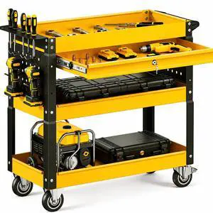 4 Tier Rolling Tool Cart on Wheels with Professional Tool Cart with Locking Drawer-Metal, 400LBS Load Capacity Heavy Duty Storage with Pegboard for Repair Shop, Garage, Warehouse, Workshop 4 Tier Rolling Tool Cart on Wheels with Professional Tool Cart with Locking Drawer-Metal, 400LBS Load Capacity Heavy Duty Storage with Pegboard for Repair Shop, Garage, Warehouse, Workshop