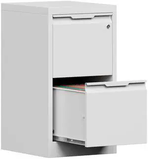 2-Drawer Metal File Cabinet with 1 Lockable Drawer,Steel Printer Stand with Storage for Home Office,Vertical Filing Cabinet for Legal/Letter/A4 Files,Assembly Required(15''W-2 Drawers,White) 2-Drawer Metal File Cabinet with 1 Lockable Drawer,Steel Printer Stand with Storage for Home Office,Vertical Filing Cabinet for Legal/Letter/A4 Files,Assembly Required(15''W-2 Drawers,White)