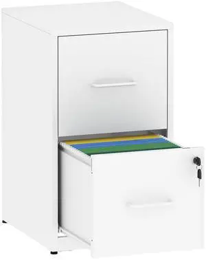2 Drawer Filing Cabinet with Lock, Metal White File Cabinet for Home Office, 18" Deep Vertical Storage Drawer for Hanging A4/Letter/Legal Size Files, Assembly Required 2 Drawer Filing Cabinet with Lock, Metal White File Cabinet for Home Office, 18" Deep Vertical Storage Drawer for Hanging A4/Letter/Legal Size Files, Assembly Required