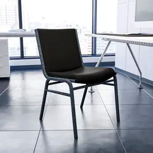 Heavy Duty Black Vinyl Stack Chair | Vinyl Upholstery, Durable Construction, Commercial Use Heavy Duty Black Vinyl Stack Chair | Vinyl Upholstery, Durable Construction, Commercial Use