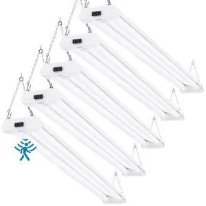 Sunco 5 Pack Motion Sensor 4ft LED Shop Light, Garage Lights Ceiling LED Plug-in Fixtures, 40W, 5000K Daylight, 4300 Lumens, Frosted, Motion Activated, Linkable Suspension Mount, ETL Sunco 5 Pack Motion Sensor 4ft LED Shop Light, Garage Lights Ceiling LED Plug-in Fixtures, 40W, 5000K Daylight, 4300 Lumens, Frosted, Motion Activated, Linkable Suspension Mount, ETL