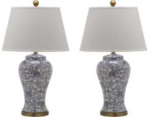 Lighting Collection Spring Blossom Set of 2 Blue & White Floral Chinoiserie Table Lamps, 29-Inch Ceramic Lamps for Bedroom, Living Room, Home Office (LIT4170B-SET2) Lighting Collection Spring Blossom Set of 2 Blue & White Floral Chinoiserie Table Lamps, 29-Inch Ceramic Lamps for Bedroom, Living Room, Home Office (LIT4170B-SET2)