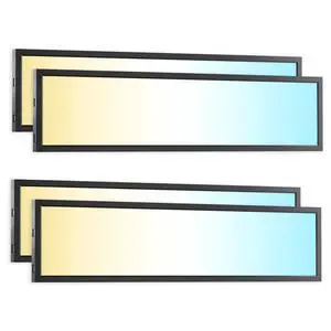 Sunco 4 Pack 1x4 LED Flat Panel Light, Dual Selectable CCT 3500K/4000K/5000K & Selectable Wattage 30W/40W/46W, 5700LM, 0-10V Dimming, Matte Black Drop Ceiling Fixture - ETL, DLC Sunco 4 Pack 1x4 LED Flat Panel Light, Dual Selectable CCT 3500K/4000K/5000K & Selectable Wattage 30W/40W/46W, 5700LM, 0-10V Dimming, Matte Black Drop Ceiling Fixture - ETL, DLC