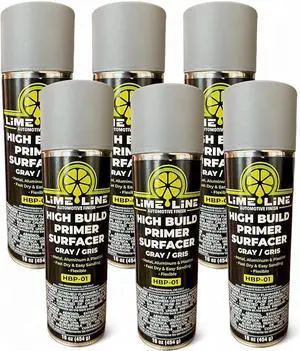1K Flexible High Build Primer Surfacer, Direct to Metal, Automotive and Industrial Grade, 16 oz Aerosol Spray Can, Primer Light Grey (Pack of 6) 1K Flexible High Build Primer Surfacer, Direct to Metal, Automotive and Industrial Grade, 16 oz Aerosol Spray Can, Primer Light Grey (Pack of 6)