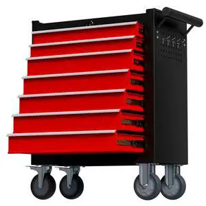 7-Drawer Tool Chest, Rolling Tool Box with Wheels, High Capacity Detachable Mobile Tool Storage Cabinet for Workshop, Garage, Mechanics and Repair Room (BlackRed, 7-Drawer) 7-Drawer Tool Chest, Rolling Tool Box with Wheels, High Capacity Detachable Mobile Tool Storage Cabinet for Workshop, Garage, Mechanics and Repair Room (BlackRed, 7-Drawer)