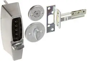 Kaba 7100 Series Metal Mechanical Pushbutton Auxiliary Lock with Thumbturn, 25mm Tubular Deadbolt, Flat Front Face Plate, 70mm Backset, Satin Chrome Finish Kaba 7100 Series Metal Mechanical Pushbutton Auxiliary Lock with Thumbturn, 25mm Tubular Deadbolt, Flat Front Face Plate, 70mm Backset, Satin Chrome Finish