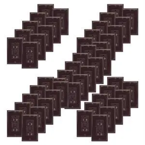 GFCI 20A Tamper Resistant Duplex Receptacle Standard Decorative Outlet with LED Indicator, Ground Fault Circuit Interrupter, Decorative Wallplate, Safelock Protection, UL Listed, Brown (50) GFCI 20A Tamper Resistant Duplex Receptacle Standard Decorative Outlet with LED Indicator, Ground Fault Circuit Interrupter, Decorative Wallplate, Safelock Protection, UL Listed, Brown (50)