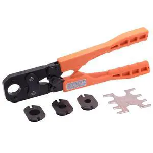 3/8 Inch PEX Crimp Tool Multi-Head Kit, Orange Handles, Plumbing Fittings, 23100 3/8 Inch PEX Crimp Tool Multi-Head Kit, Orange Handles, Plumbing Fittings, 23100