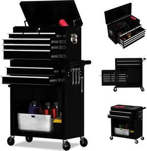 8 Drawer Rolling Tool Chest, High Capacity Tool Box with Lockable Wheels and Drawers, 2 in 1 Portable Toolbox Organizer Storage Cabinet For Garage, Warehouse, Repair Shop 8 Drawer Rolling Tool Chest, High Capacity Tool Box with Lockable Wheels and Drawers, 2 in 1 Portable Toolbox Organizer Storage Cabinet For Garage, Warehouse, Repair Shop