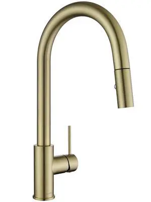 AS60CB Brushed Gold Softly Kitchen Sink Faucet with Pull Down Sprayer Single Handle AS60CB Brushed Gold Softly Kitchen Sink Faucet with Pull Down Sprayer Single Handle