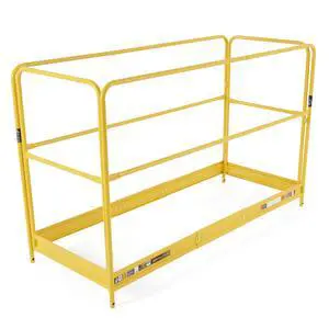 6-Foot Baker-Style Scaffolding Guardrail System with Gates | Heavy-Duty Steel Safety Rail Set with 4 Gravity Locks | Yellow Powder-Coat Finish, | Model I-CISGRJP 6-Foot Baker-Style Scaffolding Guardrail System with Gates | Heavy-Duty Steel Safety Rail Set with 4 Gravity Locks | Yellow Powder-Coat Finish, | Model I-CISGRJP