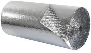 Double Bubble Insulation Roll 48" x 75' (300 sq. ft.), 6.35mm Thick, Made-in-USA Double Bubble Reflective Foil Insulation Roll for Cold & Warm Climates, Radiant Barrier, Foil Color Double Bubble Insulation Roll 48" x 75' (300 sq. ft.), 6.35mm Thick, Made-in-USA Double Bubble Reflective Foil Insulation Roll for Cold & Warm Climates, Radiant Barrier, Foil Color