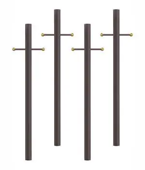 7-Foot Direct Burial Lamp Post Outdoor Aluminum Light Pole with Decorative Cross Arm Fits Standard 3" Post Top Fixtures Black, Bronze, or White Made in USA (Bronze, Set of 4) 7-Foot Direct Burial Lamp Post Outdoor Aluminum Light Pole with Decorative Cross Arm Fits Standard 3" Post Top Fixtures Black, Bronze, or White Made in USA (Bronze, Set of 4)