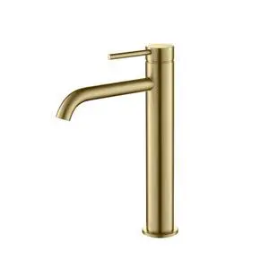 KBF1009 Solid Brass Single Handle Single Hole Circular Faucet for Bathroom Sink | High Arc Faucet Spout Design | Corrosion and Rust Resistant | Brushed Gold KBF1009 Solid Brass Single Handle Single Hole Circular Faucet for Bathroom Sink | High Arc Faucet Spout Design | Corrosion and Rust Resistant | Brushed Gold