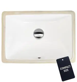 UM-16x11-W Rectangular Undermount Bathroom Sink 16" x 11" Interior Bowl, Small Bath Vanity Sink, w Overflow, High Gloss White Vitreous China, Scratch & Stain Resistant UM-16x11-W Rectangular Undermount Bathroom Sink 16" x 11" Interior Bowl, Small Bath Vanity Sink, w Overflow, High Gloss White Vitreous China, Scratch & Stain Resistant