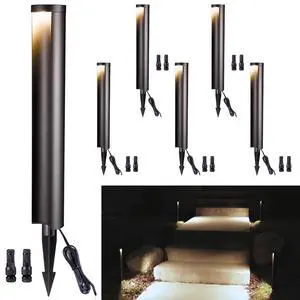 Outdoor Path Lights, LED Landscape Pathway Lights, 12V Low Voltage Wired, Waterproof 5W 200LM Black Aluminum for Backyard Patio 6 Pack Outdoor Path Lights, LED Landscape Pathway Lights, 12V Low Voltage Wired, Waterproof 5W 200LM Black Aluminum for Backyard Patio 6 Pack