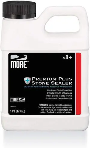 MORE Premium Plus Stone Sealer Protector for Countertops - Natural Stone, Marble, Granite Surfaces - Advanced Formula (Pint / 16oz) MORE Premium Plus Stone Sealer Protector for Countertops - Natural Stone, Marble, Granite Surfaces - Advanced Formula (Pint / 16oz)