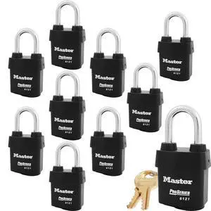 Ten (10) High Security Pro Series Padlocks w/20 Keys, 6121NKALF w/BumpStop Technology Ten (10) High Security Pro Series Padlocks w/20 Keys, 6121NKALF w/BumpStop Technology
