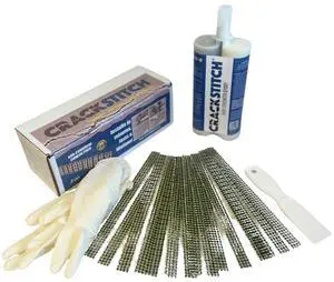 CrackStitch 15pk Concrete Crack Repair Kit|DIY Foundation Crack Repair|Basements, Garages, Pools, Floors, Wall & Block|Carbon Fiber/Kevlar Concrete Reinforcement CrackStitch 15pk Concrete Crack Repair Kit|DIY Foundation Crack Repair|Basements, Garages, Pools, Floors, Wall & Block|Carbon Fiber/Kevlar Concrete Reinforcement