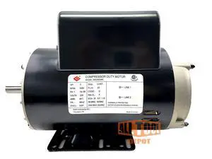New 5 HP 3450 RPM, 56 Frame, 230V, 22Amp, 7/8" Shaft, Single Phase NEMA Air Compressor Motor - EM-05A New 5 HP 3450 RPM, 56 Frame, 230V, 22Amp, 7/8" Shaft, Single Phase NEMA Air Compressor Motor - EM-05A