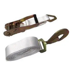 2" x 13' Foot White Ratchet Strap with Snap Hook | Polyester Tie Down | 2" Inch Width | White | for Tying Down Canopy Tents, Inflatables, and Securing Cargo | 10 Pack 2" x 13' Foot White Ratchet Strap with Snap Hook | Polyester Tie Down | 2" Inch Width | White | for Tying Down Canopy Tents, Inflatables, and Securing Cargo | 10 Pack
