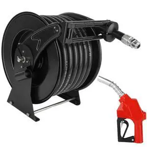 1 Inch Fuel Hose Reel With Fueling Nozzle, 50 Foot Heavy Duty Diesel Retractable, 300 PSI Industrial Auto Rewind Mount for Def Fluid Tank Truck Bed Trailer Boat Cart 1 Inch Fuel Hose Reel With Fueling Nozzle, 50 Foot Heavy Duty Diesel Retractable, 300 PSI Industrial Auto Rewind Mount for Def Fluid Tank Truck Bed Trailer Boat Cart