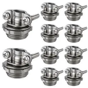 Cable Connectors (1000 Pack) NM Connectors (Fits ½ Knockouts - Trade Size) Actual Size = Fits ¾ Knockouts Zinc Metal Connector for Conduit, NM Sheath Electrical Outlet Box Cable Connectors (1000 Pack) NM Connectors (Fits ½ Knockouts - Trade Size) Actual Size = Fits ¾ Knockouts Zinc Metal Connector for Conduit, NM Sheath Electrical Outlet Box