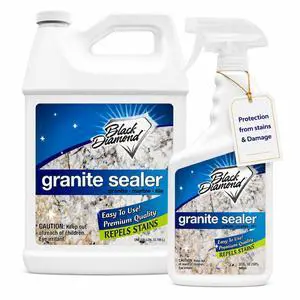 Granite Sealer Seals and Protects Stone Countertops Without Changing Appearance Guards Against Food, Oil & Water Stains for Granite, Marble, Travertine & More Granite Sealer Seals and Protects Stone Countertops Without Changing Appearance Guards Against Food, Oil & Water Stains for Granite, Marble, Travertine & More