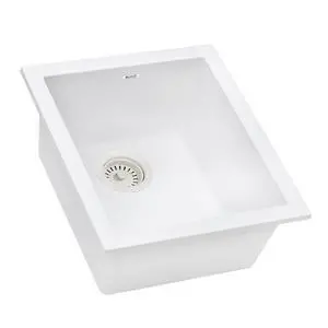 15 x 17 inch Granite Composite Quartz Undermount Single Bowl Wet Bar Prep Sink - Arctic White - RVG2016WH 15 x 17 inch Granite Composite Quartz Undermount Single Bowl Wet Bar Prep Sink - Arctic White - RVG2016WH