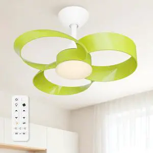 22 Inch Ceiling Fan with Light and Remote, Quiet DC Motor, Dimmable LED, Reversible 3-Speed Control, Easy Installation Downrod Fan for Small Rooms (Green) 22 Inch Ceiling Fan with Light and Remote, Quiet DC Motor, Dimmable LED, Reversible 3-Speed Control, Easy Installation Downrod Fan for Small Rooms (Green)