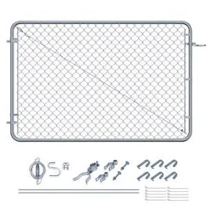 Adjust-A-Gate Chain Link Walk Gate Kit, Fits 24-72 in. Openings & Up to 4 ft., Round Corner Frame, Gray - Heavy-Duty Outdoor Reinforcement & Accessories for Gates and Fences Adjust-A-Gate Chain Link Walk Gate Kit, Fits 24-72 in. Openings & Up to 4 ft., Round Corner Frame, Gray - Heavy-Duty Outdoor Reinforcement & Accessories for Gates and Fences