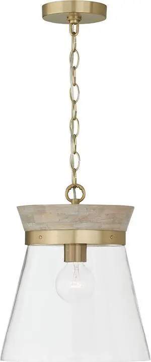 347311WS Finn Modern Bohemian Handcrafted Mango Wood Clear Glass Cone Pendant Ceiling Light Fixture, 1-Light 100 Watt, 14" H x 12" W, White Wash and Matte Brass 347311WS Finn Modern Bohemian Handcrafted Mango Wood Clear Glass Cone Pendant Ceiling Light Fixture, 1-Light 100 Watt, 14" H x 12" W, White Wash and Matte Brass