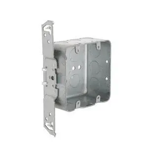 681SP 4 in. Drawn Square Box, 2-Device Switch Box, 2-1/8 in. Deep, Fourteen 1/2 in. KO's, TS Bracket, 8-Pack 681SP 4 in. Drawn Square Box, 2-Device Switch Box, 2-1/8 in. Deep, Fourteen 1/2 in. KO's, TS Bracket, 8-Pack