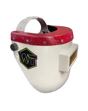 Chopped Leather Top Pipeliner Welding Helmet, Slim Cut Bottom with Aluminum Fasteners & High Visibility HD Gold Coated Lens (with Flip-Front Adapter or No Flip-Front Adapter) Chopped Leather Top Pipeliner Welding Helmet, Slim Cut Bottom with Aluminum Fasteners & High Visibility HD Gold Coated Lens (with Flip-Front Adapter or No Flip-Front Adapter)