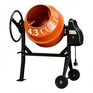 Electric Cement Mixer, 4.3 Cu.Ft.450W Portable Concrete Mixer Machine with Wheels & Stand Steel for Stucco, Mortar, Feed Mixing, Farm Use, Orange Electric Cement Mixer, 4.3 Cu.Ft.450W Portable Concrete Mixer Machine with Wheels & Stand Steel for Stucco, Mortar, Feed Mixing, Farm Use, Orange