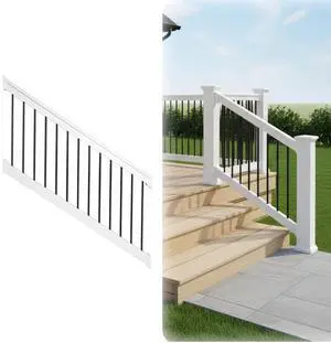 Bolton Stair Railing Kit Aluminum and Vinyl Railing Kit for Decks, Porches, Outdoor Stairs, and More (42 x 72) Bolton Stair Railing Kit Aluminum and Vinyl Railing Kit for Decks, Porches, Outdoor Stairs, and More (42 x 72)