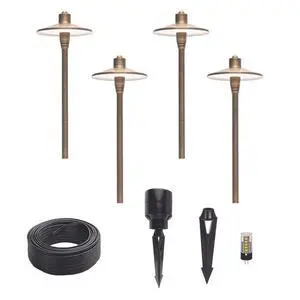 G2 12V Brass Path Light 4-Pack Kit (Bronze) with 3W 2700K Warm White G4 LED Bulbs for Low Voltage Landscape Lighting on Outdoor Pathway, Walkway, Garden, Driveway or Patio G2 12V Brass Path Light 4-Pack Kit (Bronze) with 3W 2700K Warm White G4 LED Bulbs for Low Voltage Landscape Lighting on Outdoor Pathway, Walkway, Garden, Driveway or Patio