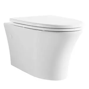 Elongated Wall Hung Toilet Bowl Only, Wall Mount Toilet Bowl With Soft-Close Seat,Easy Cleaning, Modern Style, Included Mounting Kit Elongated Wall Hung Toilet Bowl Only, Wall Mount Toilet Bowl With Soft-Close Seat,Easy Cleaning, Modern Style, Included Mounting Kit