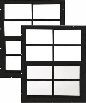 18x23 Shed Windows, Flush Mount Sliding Windows with Tempered Glass & Screens, Black, 2-Pack 18x23 Shed Windows, Flush Mount Sliding Windows with Tempered Glass & Screens, Black, 2-Pack