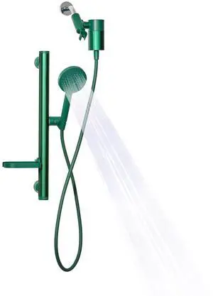 Shower Kit + Filter, Green - Slide bar, 3 Spray Functions Plus Pause, Extra Long 70 Inch Hose - Easy DIY Installation - High Pressure Performance Shower Kit + Filter, Green - Slide bar, 3 Spray Functions Plus Pause, Extra Long 70 Inch Hose - Easy DIY Installation - High Pressure Performance