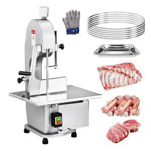 750W Electric Bone Saw Machine,0.16-7.9Inch Cutting Thickness Frozen Meat Cutter with 6 Saw Blades, Commercial Bandsaw Machine Stainless Steel 18.5 x 12.4 In Table for Chicken Fish Beef 750W Electric Bone Saw Machine,0.16-7.9Inch Cutting Thickness Frozen Meat Cutter with 6 Saw Blades, Commercial Bandsaw Machine Stainless Steel 18.5 x 12.4 In Table for Chicken Fish Beef