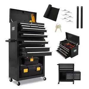 13 Drawers Tool Chest with Wheels,Large Capacity Tool Storage Cabinet with Removable Top Toolbox, Locking Mechanical Tool Cart with Liner,Suitable for Garages, Warehouses-Black 13 Drawers Tool Chest with Wheels,Large Capacity Tool Storage Cabinet with Removable Top Toolbox, Locking Mechanical Tool Cart with Liner,Suitable for Garages, Warehouses-Black