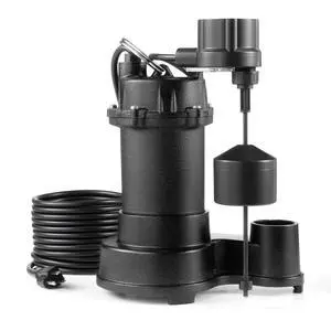 Submersible Sewage Pump, 1/3 HP, 3000 GPH Cast Iron Sewage/Effluent Pump with Automatic Float Switch, 1.5-Inch NPT Discharge, 120V, 25 ft Lift, for Basement, Septic Tank, Residential Sump Basin Submersible Sewage Pump, 1/3 HP, 3000 GPH Cast Iron Sewage/Effluent Pump with Automatic Float Switch, 1.5-Inch NPT Discharge, 120V, 25 ft Lift, for Basement, Septic Tank, Residential Sump Basin