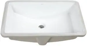 23 x 14 inch Undermount Bathroom Vanity Sink White Rectangle Porcelain Ceramic with Overflow - RVB0723 23 x 14 inch Undermount Bathroom Vanity Sink White Rectangle Porcelain Ceramic with Overflow - RVB0723