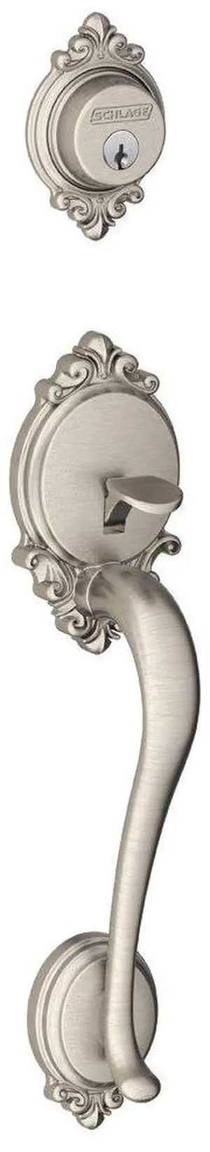 Lock Company F58BRK619 Brookshire Exterior Handleset with Deadbolt, Satin Nickel (Exterior Half Only) Lock Company F58BRK619 Brookshire Exterior Handleset with Deadbolt, Satin Nickel (Exterior Half Only)
