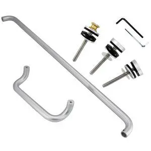 Solid Aluminum Commercial Door Push Pull Bar Set, 33" Push Bar and 10" Center-to-Center Pull Handle, Heavy Duty Storefront Entrance Hardware for Glass and Metal Doors, Brush Satin Finish Solid Aluminum Commercial Door Push Pull Bar Set, 33" Push Bar and 10" Center-to-Center Pull Handle, Heavy Duty Storefront Entrance Hardware for Glass and Metal Doors, Brush Satin Finish