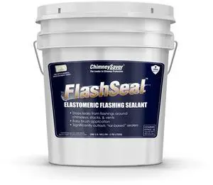 FlashSeal Elastomeric Roof Chimney Flashing Sealant - Waterproof, Flexible Seal - 1 Gallon (White) FlashSeal Elastomeric Roof Chimney Flashing Sealant - Waterproof, Flexible Seal - 1 Gallon (White)