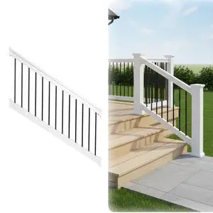 Bolton Stair Railing Kit Aluminum and Vinyl Railing Kit for Decks, Porches, Outdoor Stairs, and More (36 x 72) Bolton Stair Railing Kit Aluminum and Vinyl Railing Kit for Decks, Porches, Outdoor Stairs, and More (36 x 72)