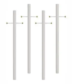 7-Foot Direct Burial Lamp Post Outdoor Aluminum Light Pole with Decorative Cross Arm Fits Standard 3" Post Top Fixtures Black, Bronze, or White Made in USA (White, Set of 4) 7-Foot Direct Burial Lamp Post Outdoor Aluminum Light Pole with Decorative Cross Arm Fits Standard 3" Post Top Fixtures Black, Bronze, or White Made in USA (White, Set of 4)